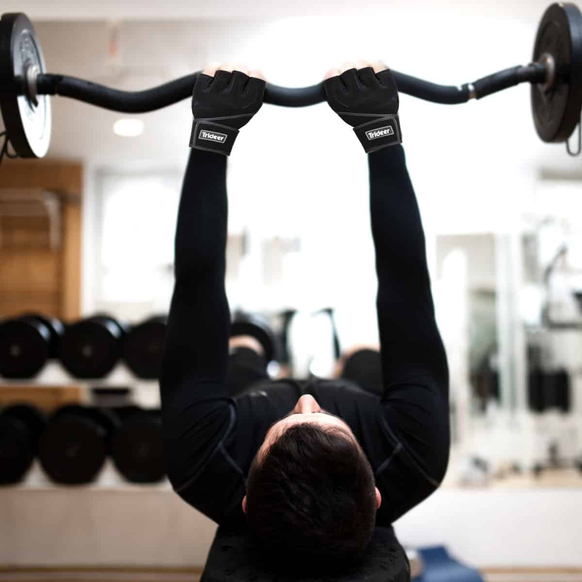 Guantes de entrenamiento Trideer para -Negro con muñequera - Imagen 9