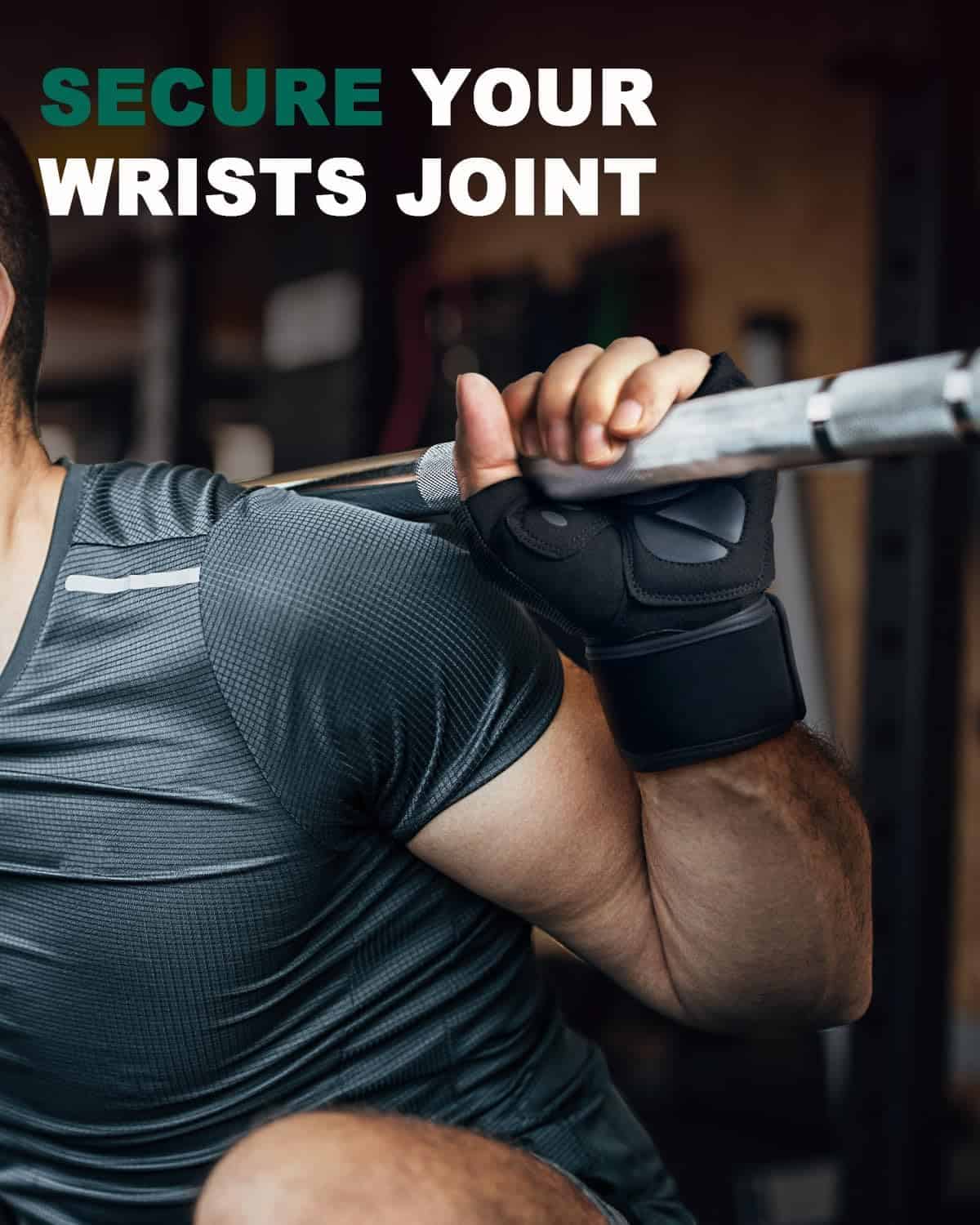 Guantes de entrenamiento Trideer para -Negro con muñequera - Imagen 3