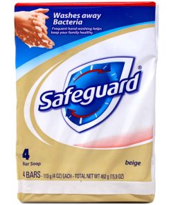 Jabón de Barra Antibacteriano Safeguard 4 oz, 4 Barras Cada