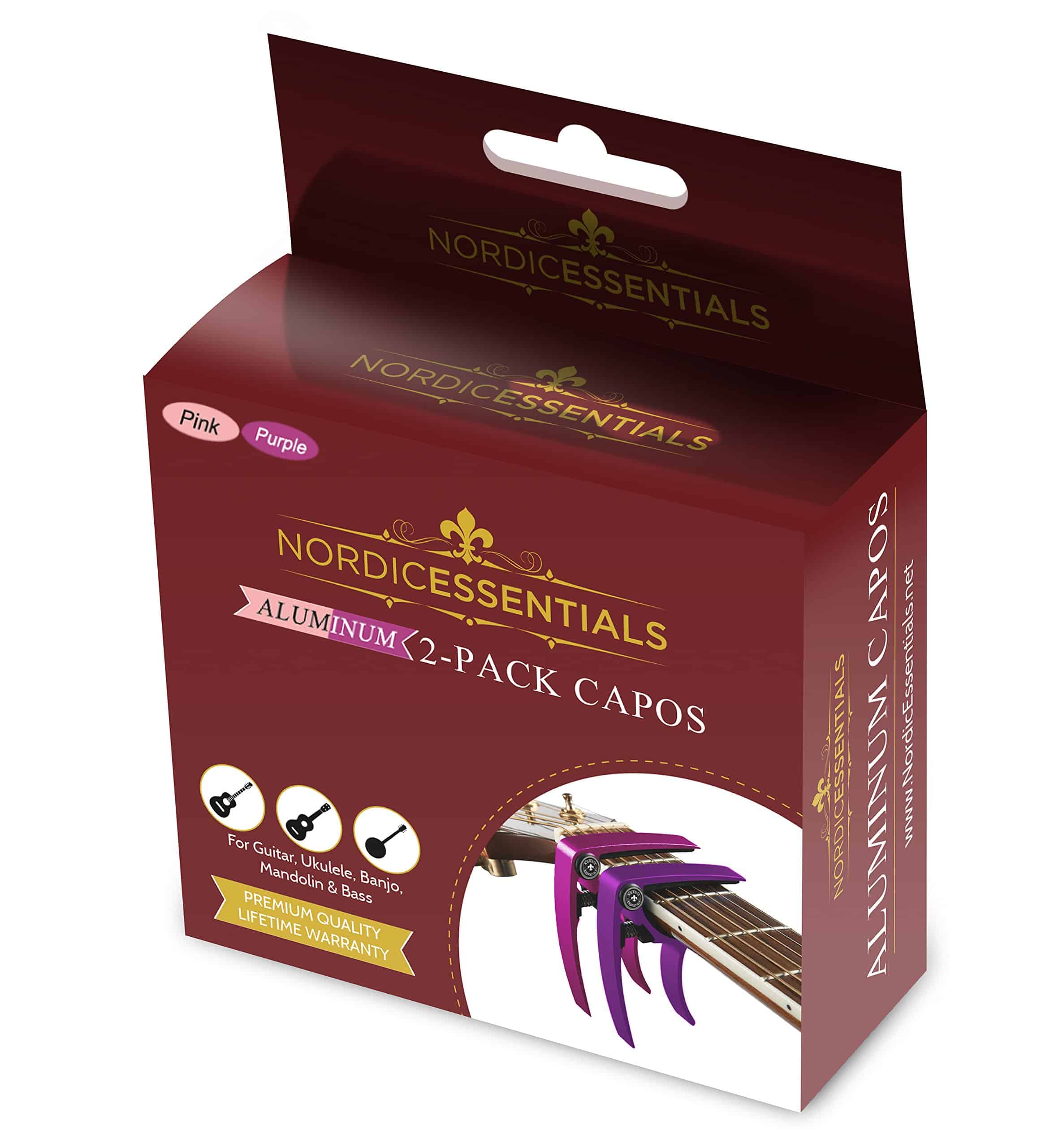 Capo de Guitarra (Paquete de 2) para Guitarras Acústicas, - Imagen 8