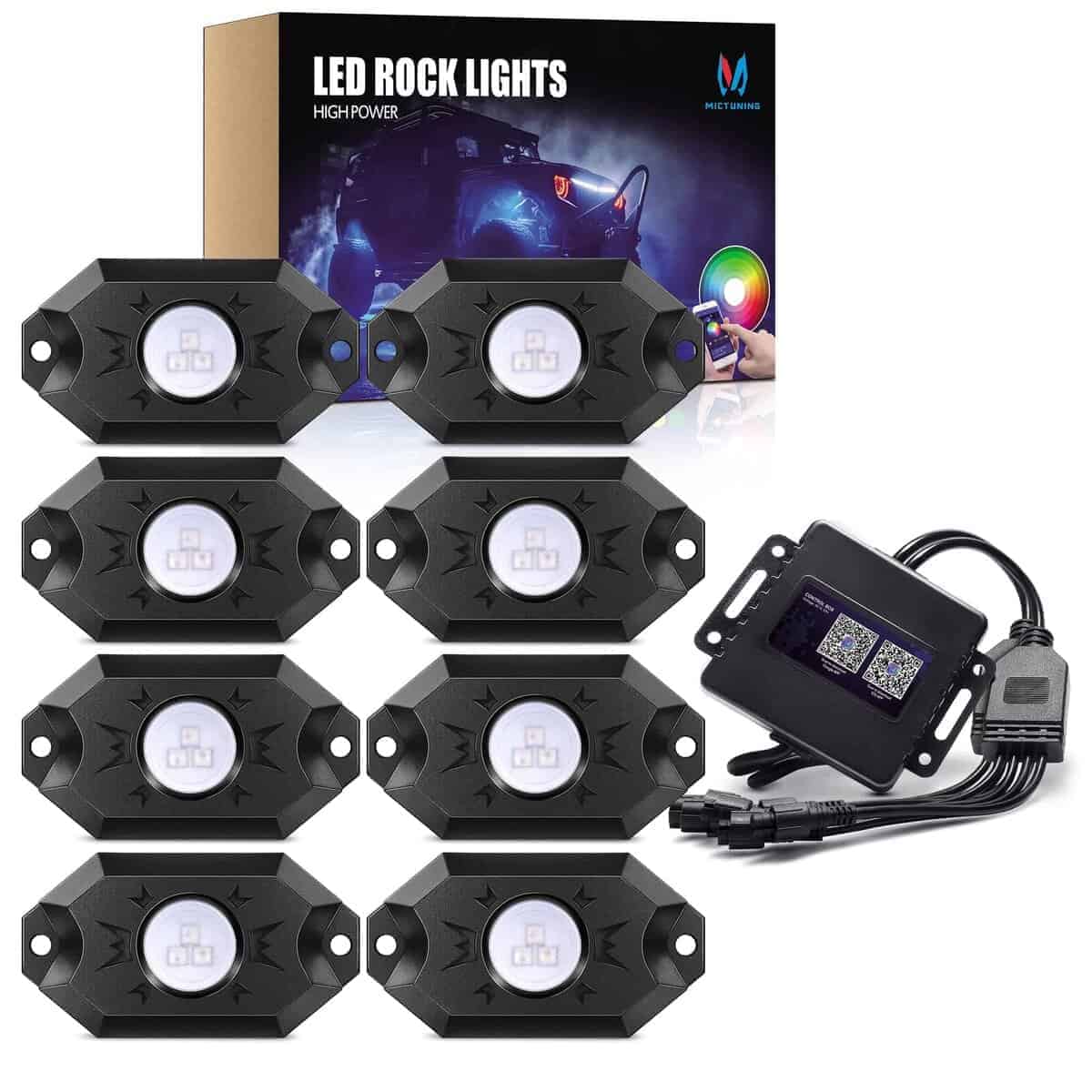 MICTUNING Luces LED Rock RGB de 2ª generación con