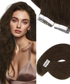 Extensiones de Cabello Tape in de Pelo -Marrón Remy-Pure