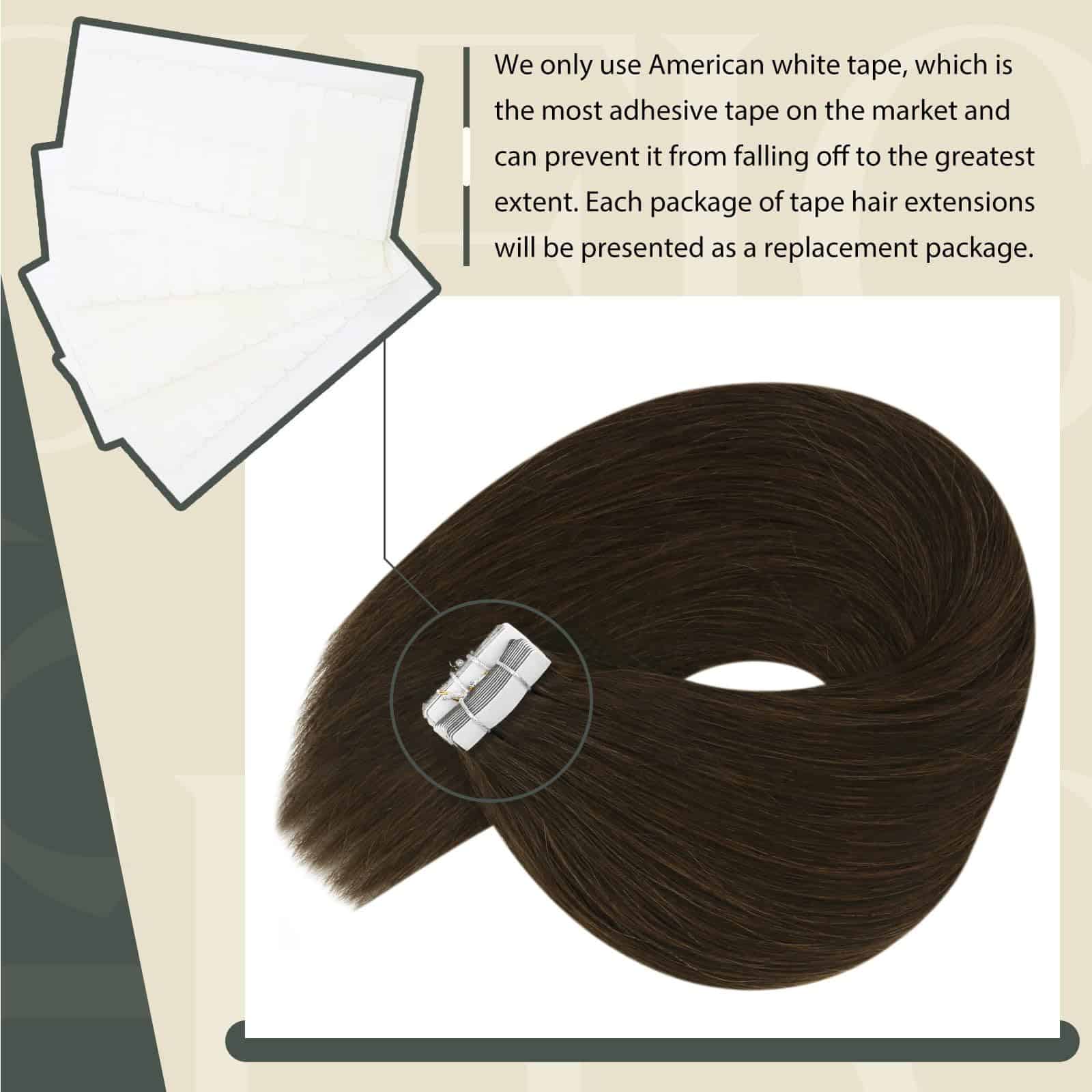 Extensiones de Cabello Tape in de Pelo -Marrón Remy-Pure - Imagen 4