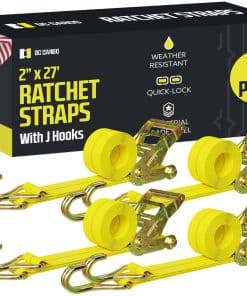 Correas de amarre de trinquete con ganchos en J para carga