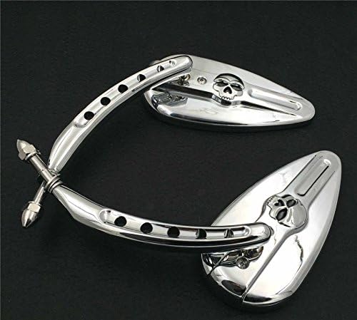 Espejos laterales de cráneo cromados XKMT compatibles con - Imagen 4