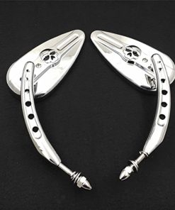 Espejos laterales de cráneo cromados XKMT compatibles con