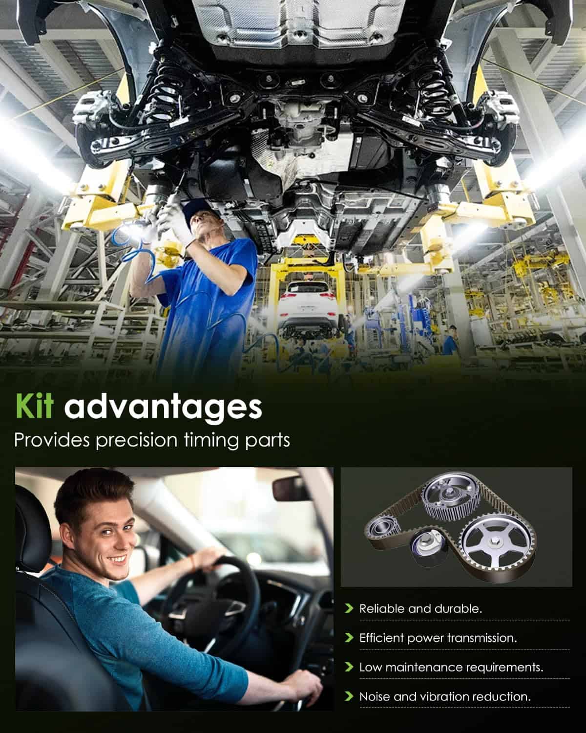 Kit de Correa de Distribución del Motor SCITOO 13540-621 - Imagen 7