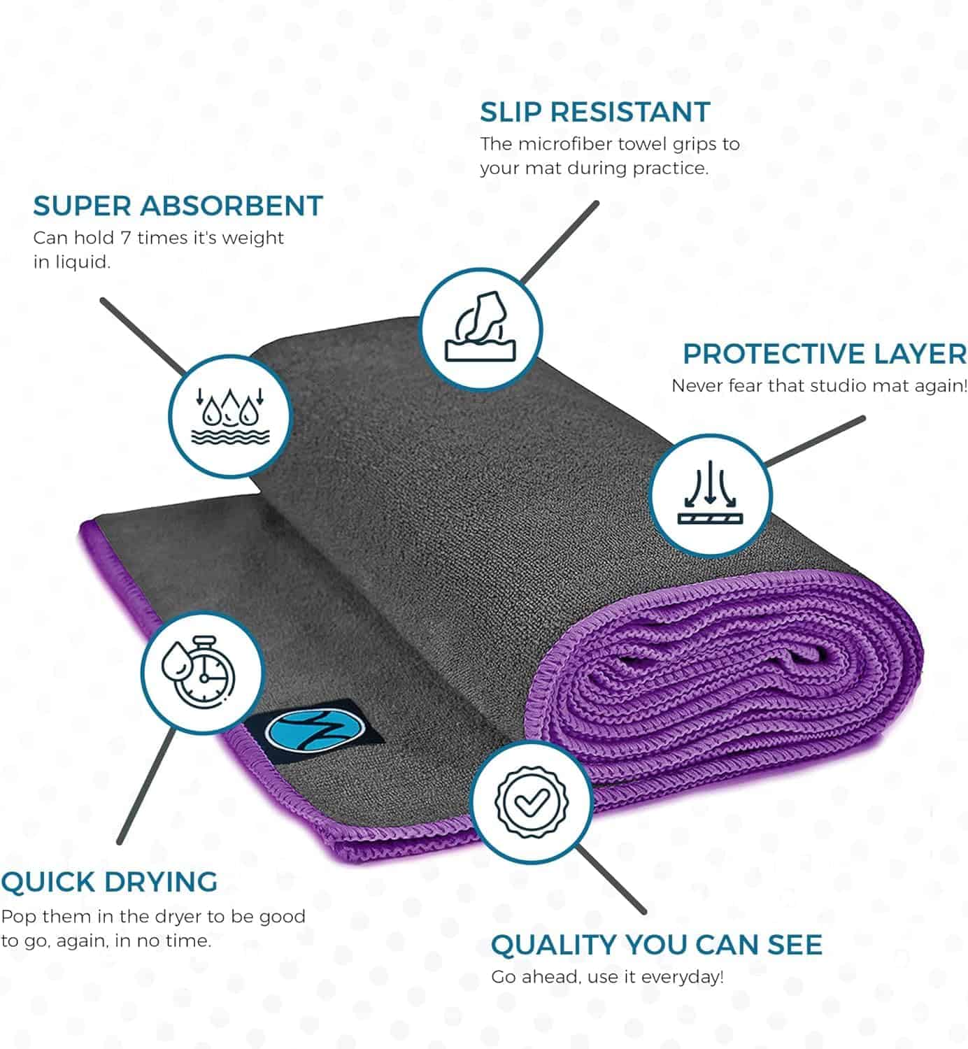 Toalla de Yoga de Microfibra Youphoria - Toalla para - Imagen 4