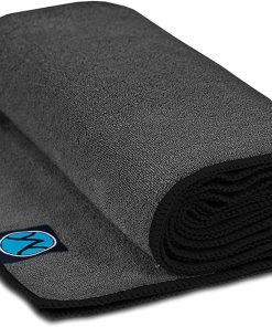 Toalla de Yoga de Microfibra Antideslizante -Gray Towel/Blac