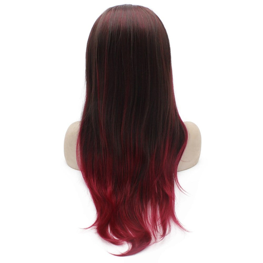 Peluca Sintética Lace Front Recta Larga Media Mano Atada - Imagen 4