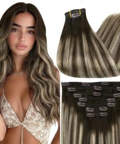 Extensiones de Cabello Full Shine Clip en Moreno Oscuro