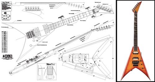 Plan de Guitarra Eléctrica Jackson King V - Impresión a