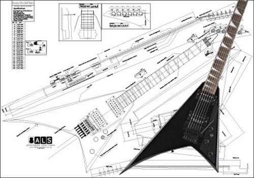 Plan de una Guitarra Eléctrica Jackson Randy Rhoads -