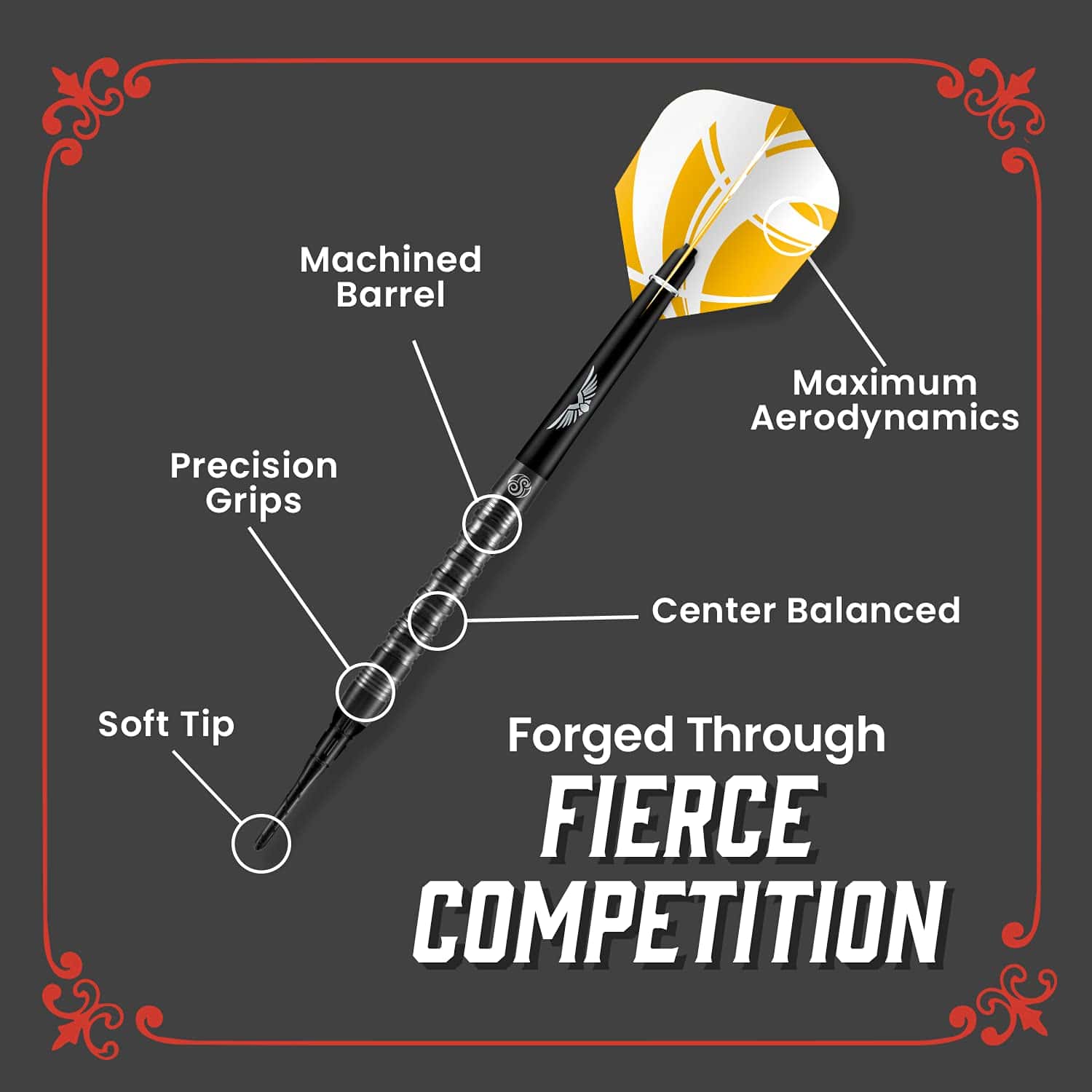 Set de Dardos Suaves Shot! Zen Tanto de Tungsteno 90%, - Imagen 4