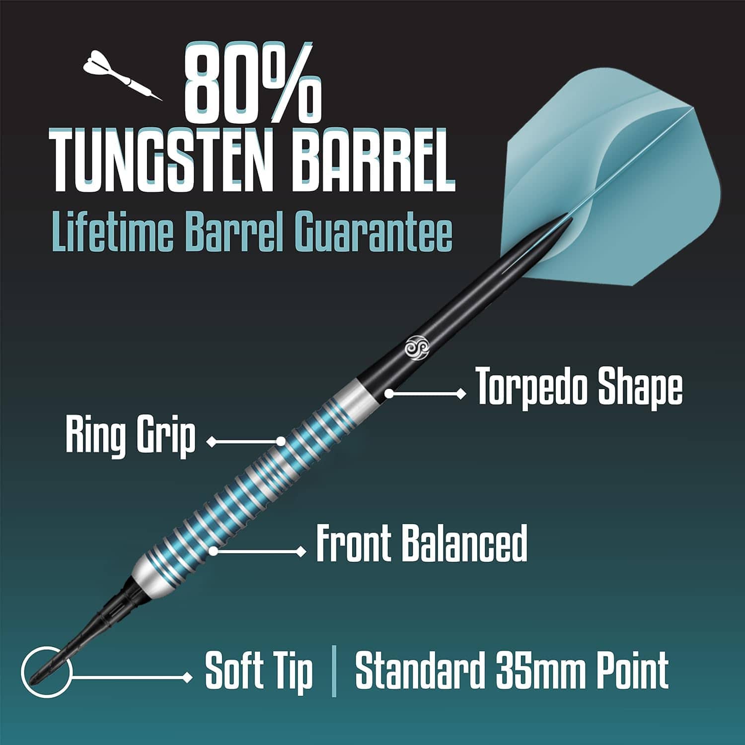 Dardos de Punta Blanda Shot!, Zen Jutsu Tungsteno 80%, - Imagen 4