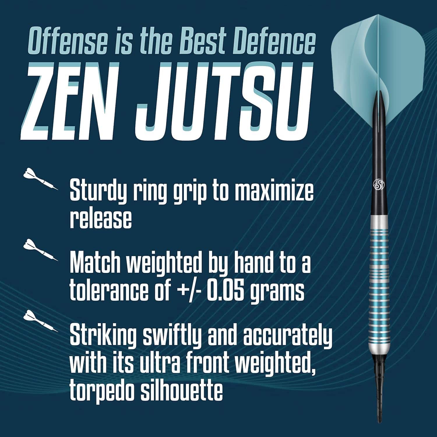 Dardos de Punta Blanda Shot!, Zen Jutsu Tungsteno 80%, - Imagen 3