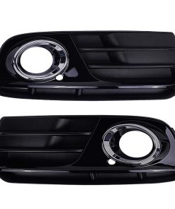 Pair of Glossy ABS Black Front Bumper Lower Fog Grill