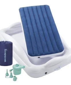 Cama de viaje hinchable para niños hiccapop con parachoques
