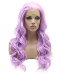 Pelucas largas onduladas de 24 pulgadas en color morado