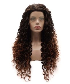 Peluca Ombre Rizada Kinky Curly Larga de 26 pulgadas con
