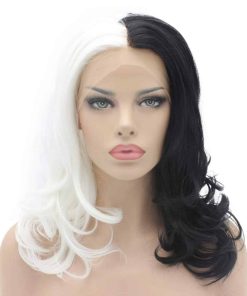 Peluca Lushy de largo medio 16 pulgadas Ondulada mitad