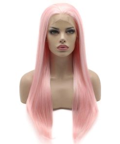 Pelucas de Encaje Sintético Realista de Alta -Rosado