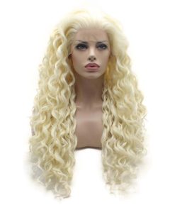 Pelucas rizadas largas de 26 pulgadas en rubio claro