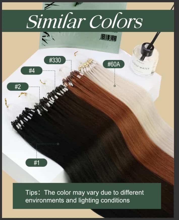 Extensiones de Cabello de Micro-Loop Marrón Chocolate Ugeat - Imagen 6