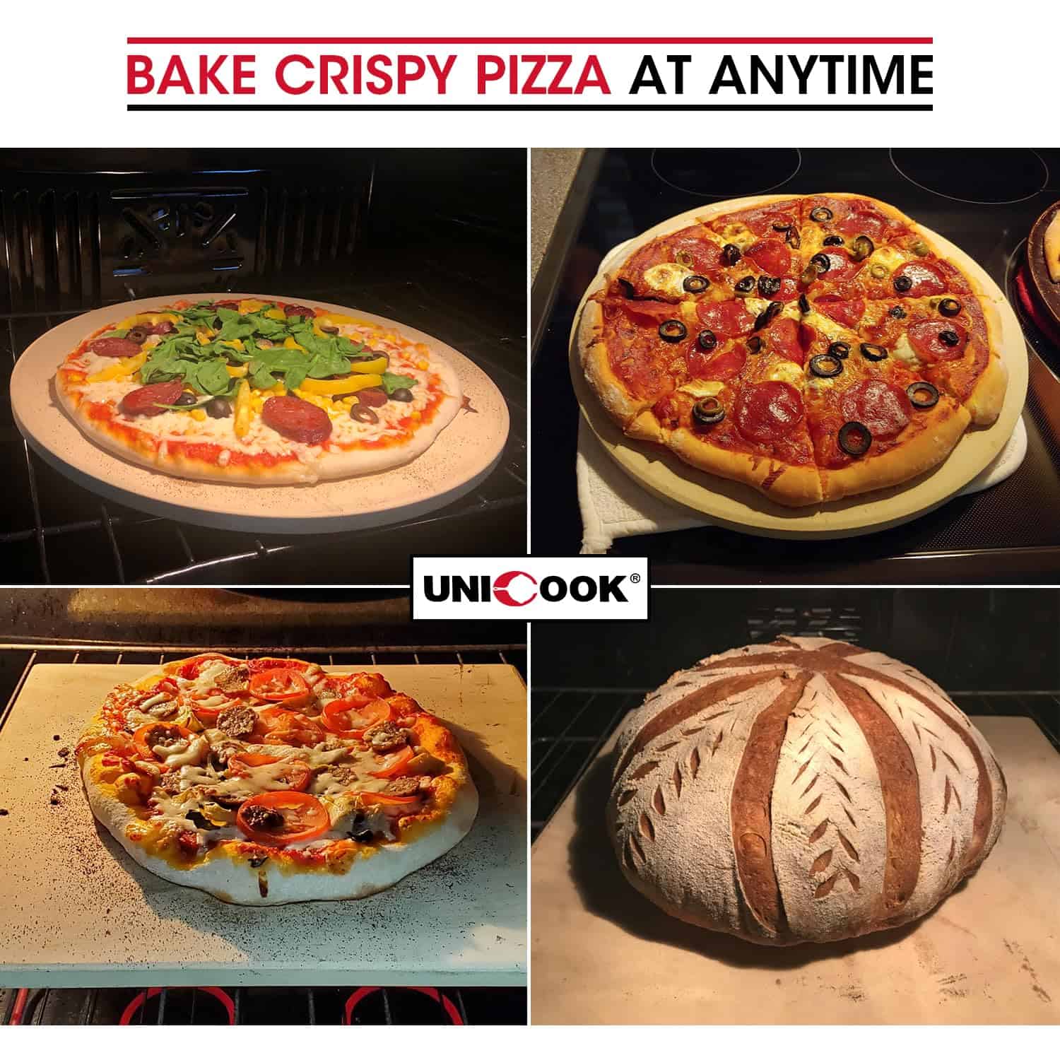 Piedra para pizza Unicook para parrilla y horno, 15 - Imagen 3