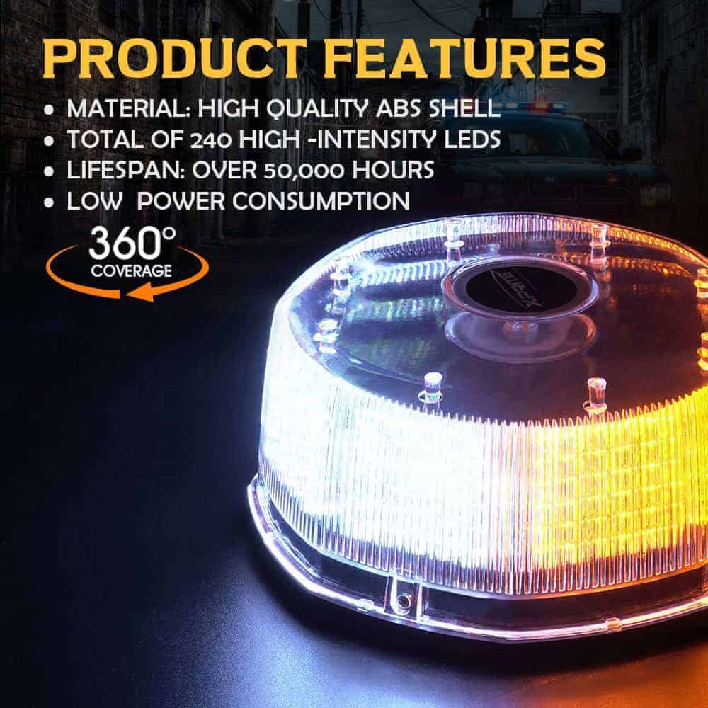 Xprite 240LED Luz de Emergencia Giratoria, Luces - Imagen 3