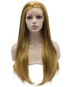 Pelucas de mujer rubias de encaje frontal sintético