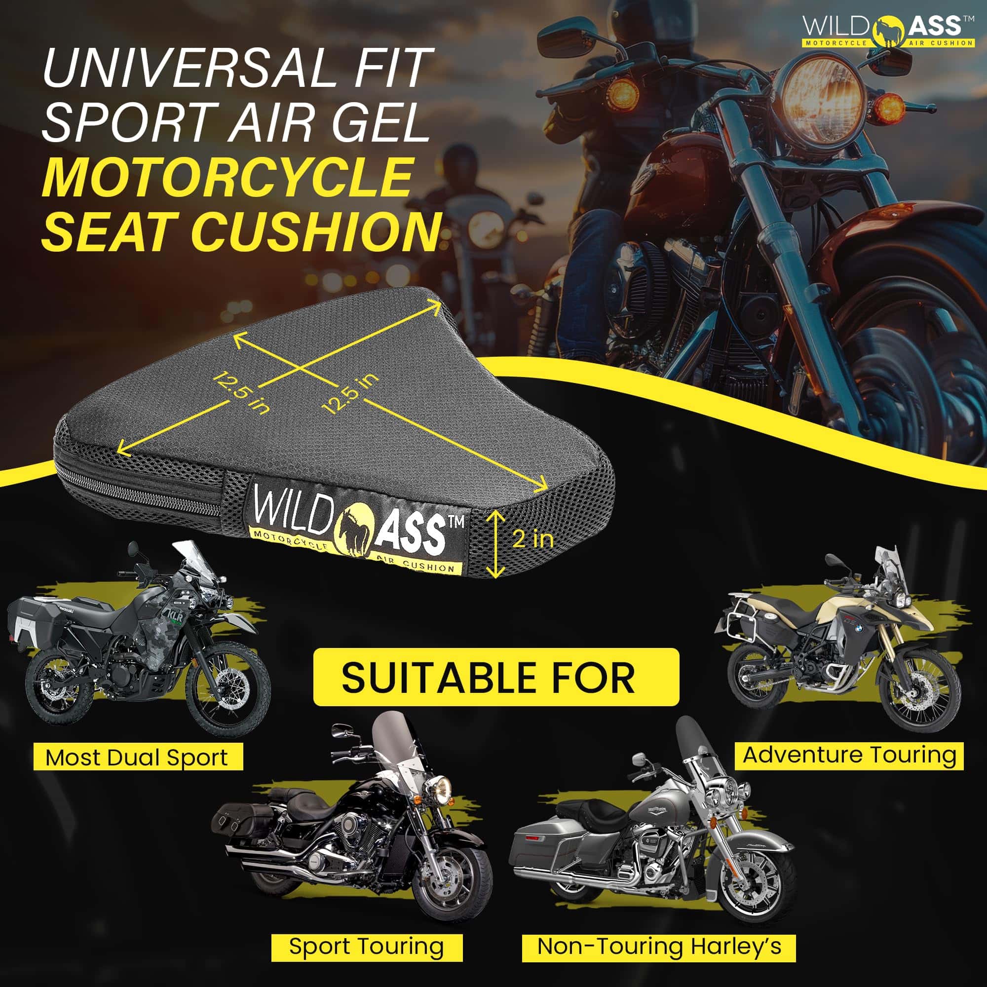 Cojín de asiento de gel para motocicleta Wild Ass - - Imagen 6