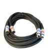 Cable de Audio Balanceado Dual (XLRF-XLRM) de 33 pies 17AWG