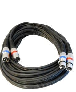 Cable de Audio Balanceado Dual (XLRF-XLRM) de 33 pies 17AWG