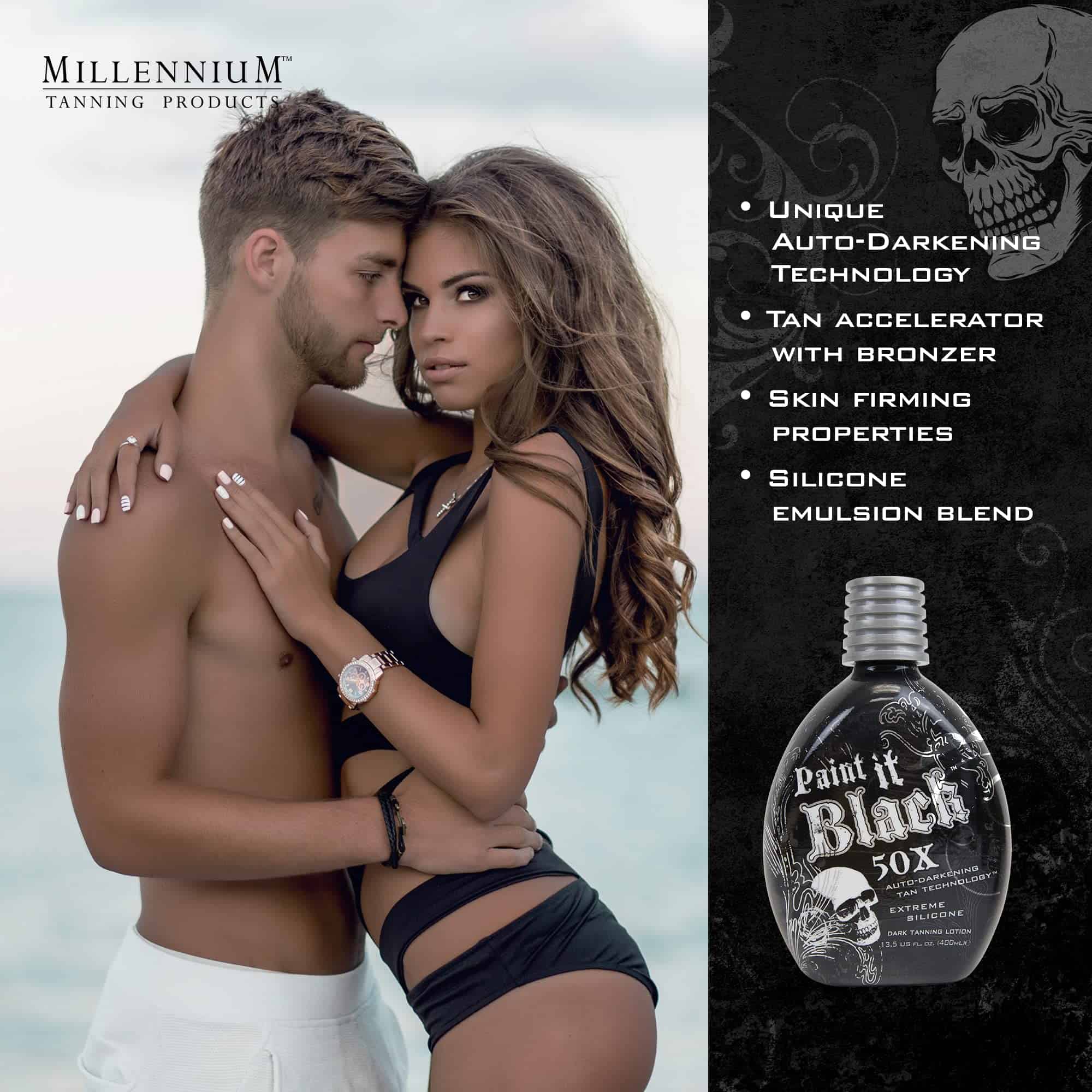 LOTE de 2 Millennium PAINT IT BLACK 50X Bronceador Interior - Imagen 4