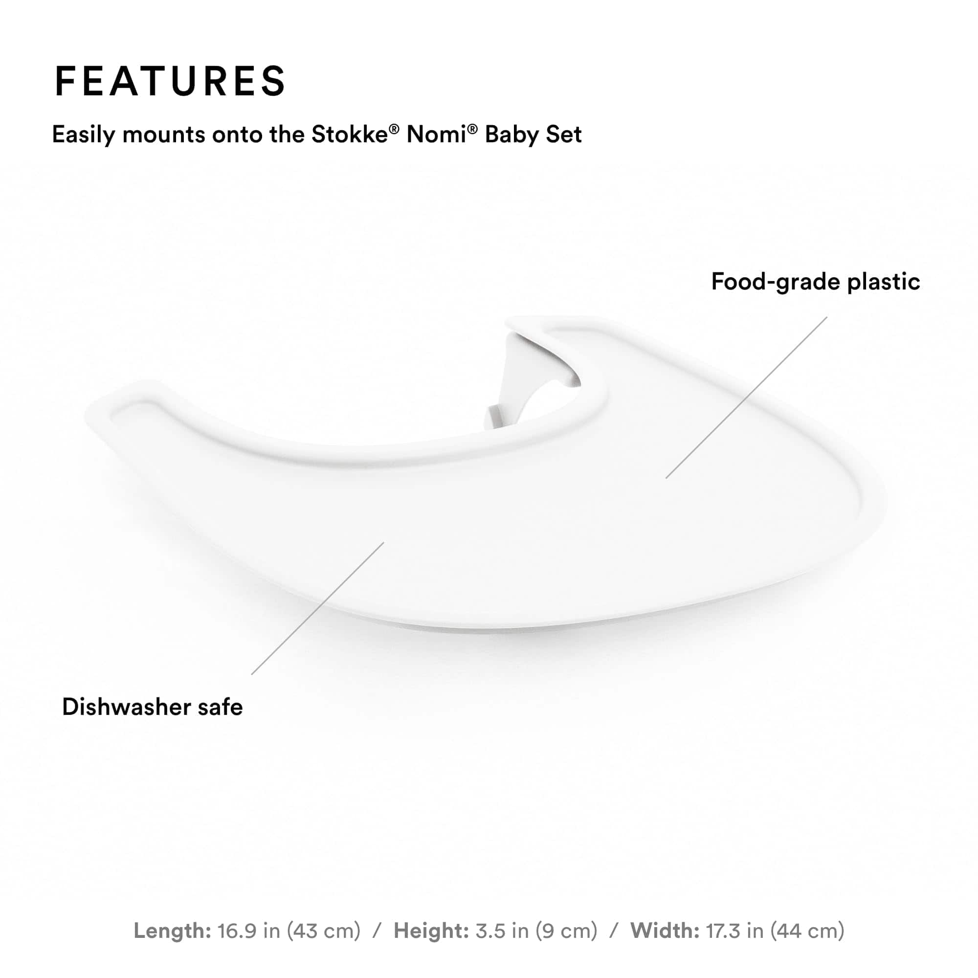 Bandeja Stokke para Nomi, Blanco - Se monta fácilmente en - Imagen 3