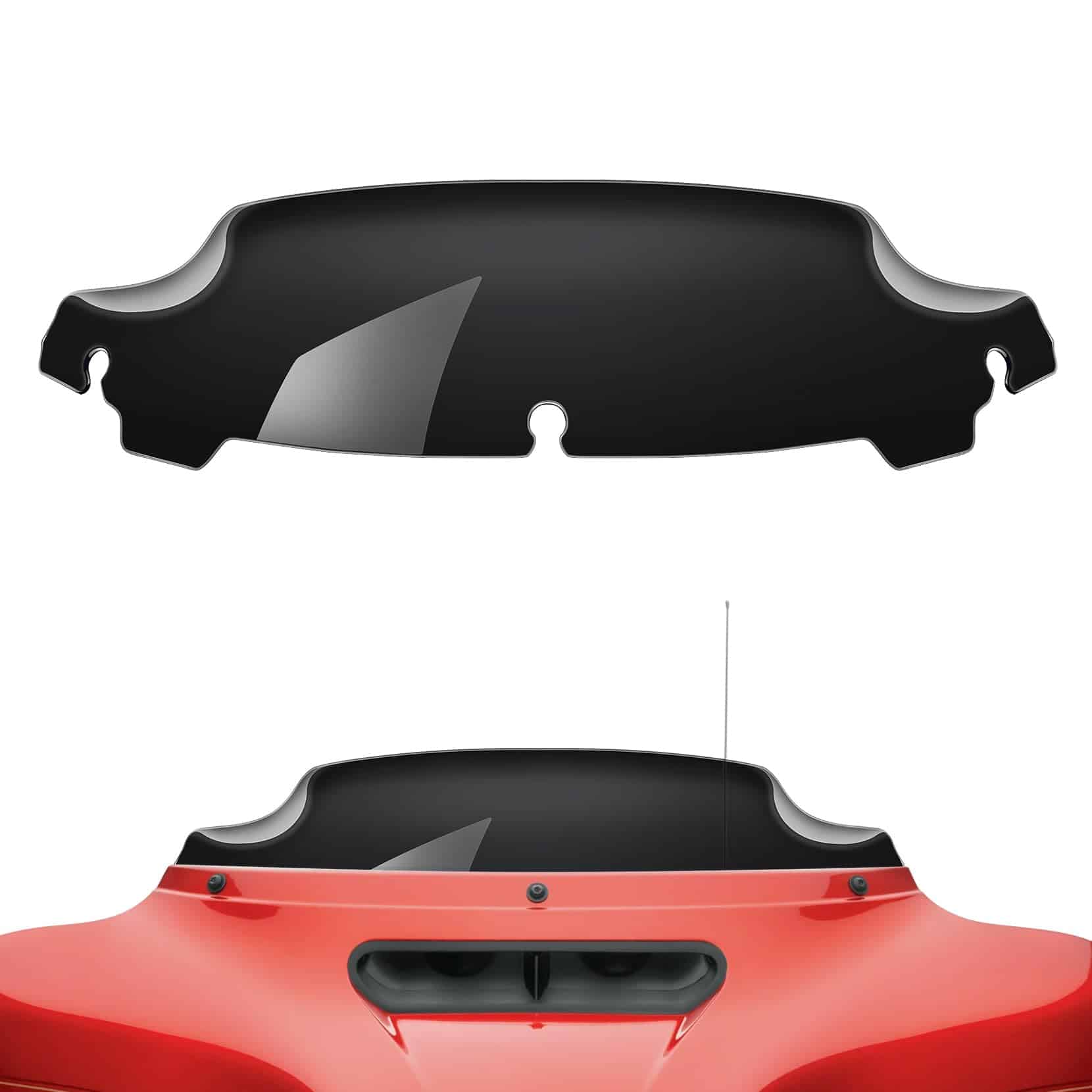 Parabrisas de Onda Negra de 4.5" Compatible con Harley