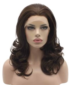 Peluca Sintética de Encaje Frontal de Densidad Pesada Mix