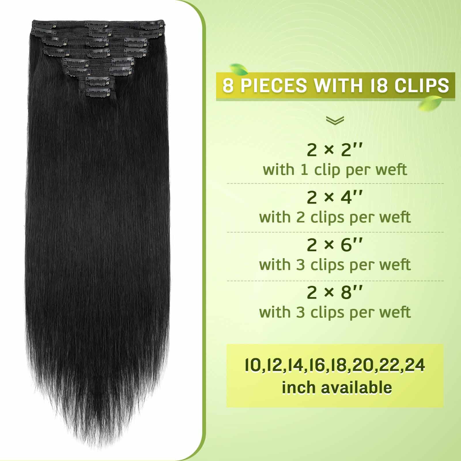 Extensiones de Cabello Humano Remy de Doble Trama Clip en - Imagen 3