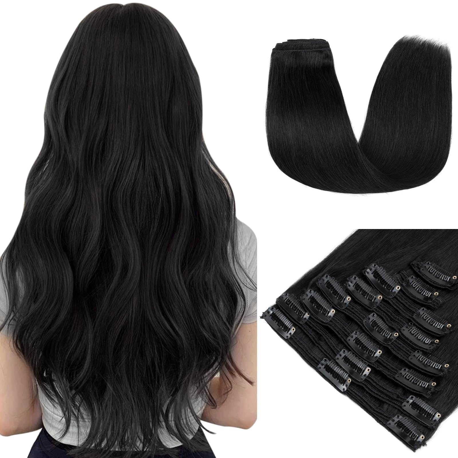 Extensiones de Cabello Humano Remy de Doble Trama Clip en