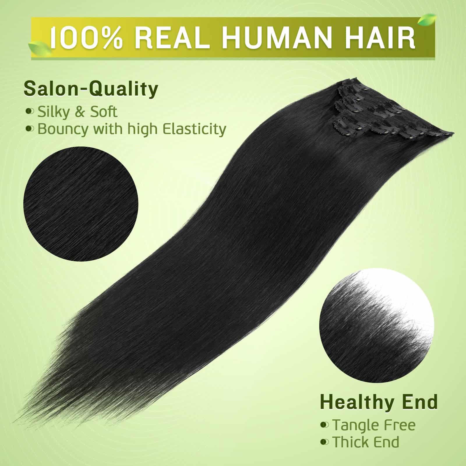 Extensiones de Cabello Humano Remy de Doble Trama Clip en - Imagen 4