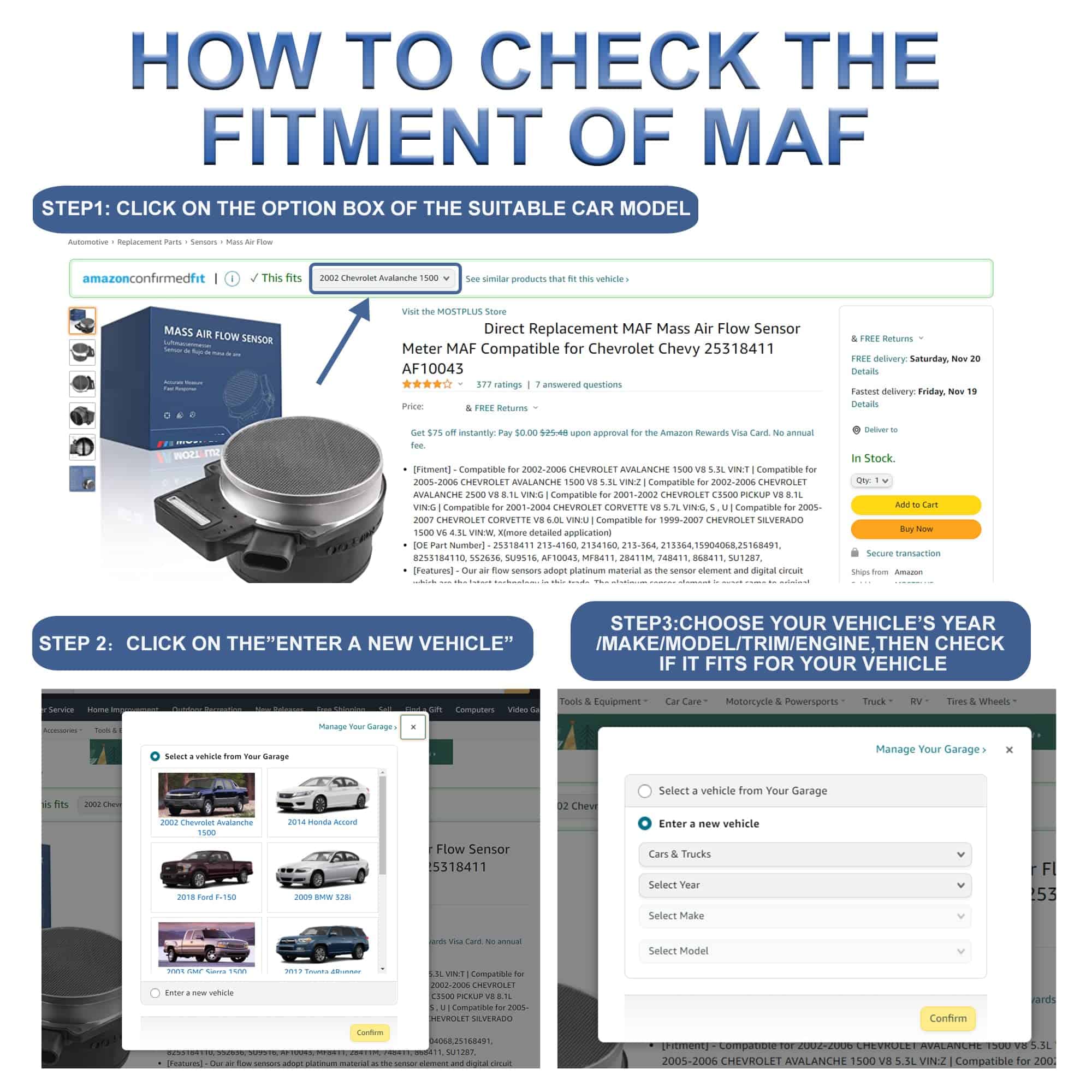 Sensor de flujo de aire de masa MOSTPLUS MAF compatible con - Imagen 8