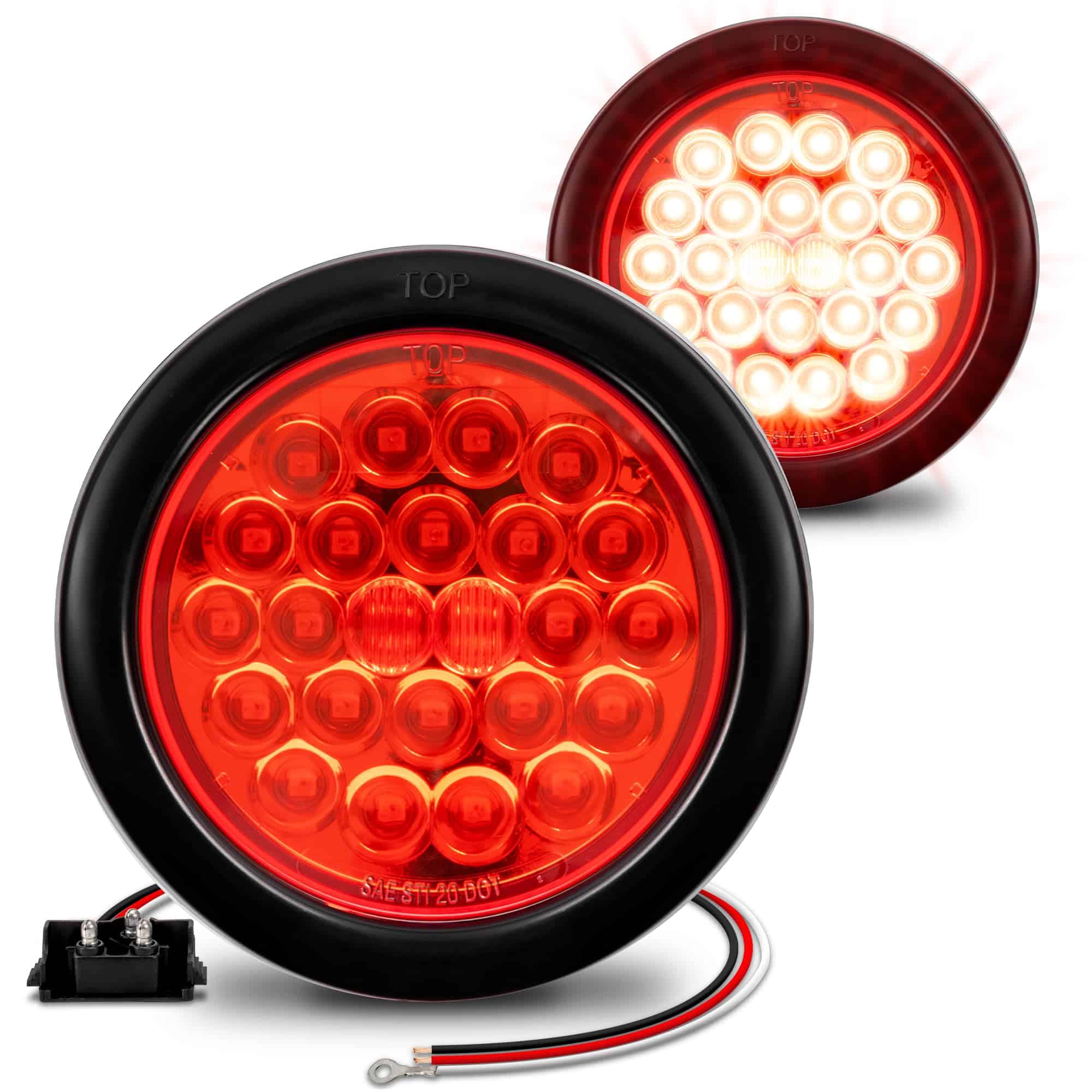 Juego de 2 luces traseras para remolque redondas de 4"