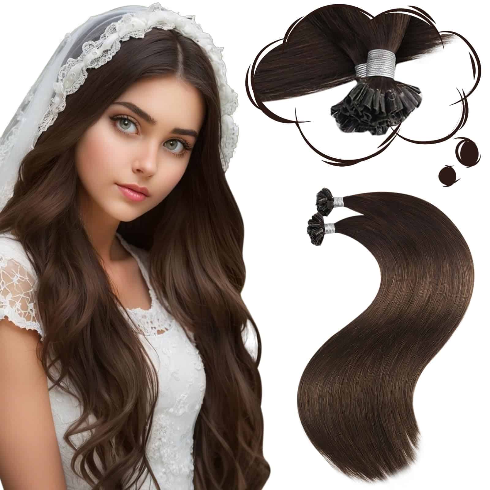 Extensiones de Cabello de Queratina U-Tip Moresoo - 20