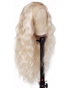 Pelucas Rubias Rizadas Sintéticas de Encaje Frontal Maycaur