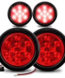 TRUE MODS 4pc 4" Round Red 10 LED Luces Traseras de