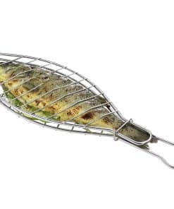 Canasta para pescado a la parrilla de acero inoxidable