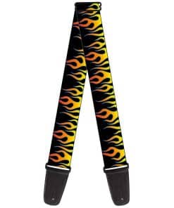 Correa de Guitarra Llamas Negras Amarillas Naranjas 2