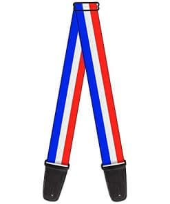 Correa de guitarra Buckle-Down Rayas Azul Blanco Rojo 2