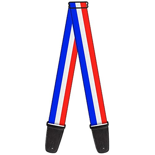 Correa de guitarra Buckle-Down Rayas Azul Blanco Rojo 2